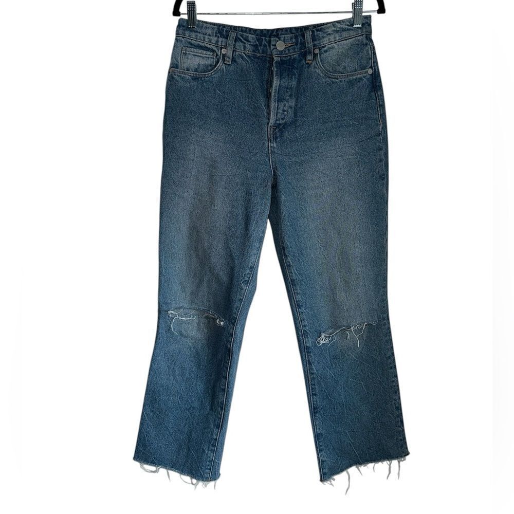 blank nyc the baxter ribcage straight leg size 26 ripped ankle